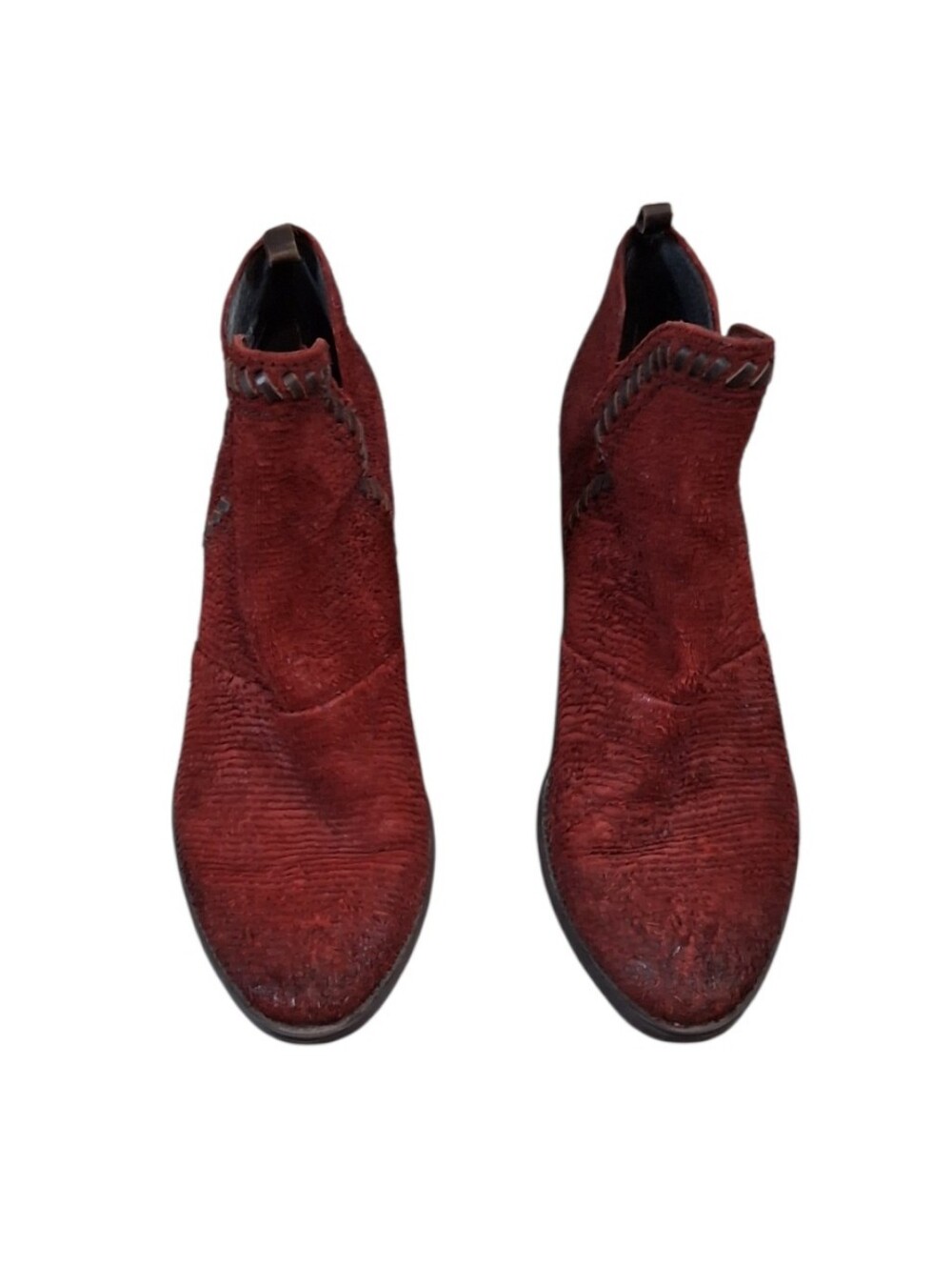 OTBT Venture Women's Red Western Textuted Rustic Ankle Booties Size 9.5